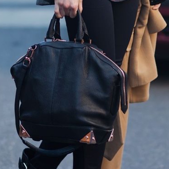 Alexander Wang Large Pebbled Leather Bag with Rose Gold Accents - Picture 16 of 16